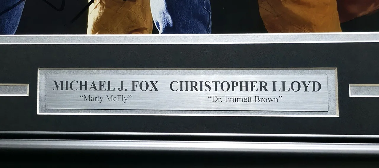 Michael J. Fox — Michael J. Fox Christopher Llyod Auto Framed 16x20 Photo Back 2 Future Beckett, image 5