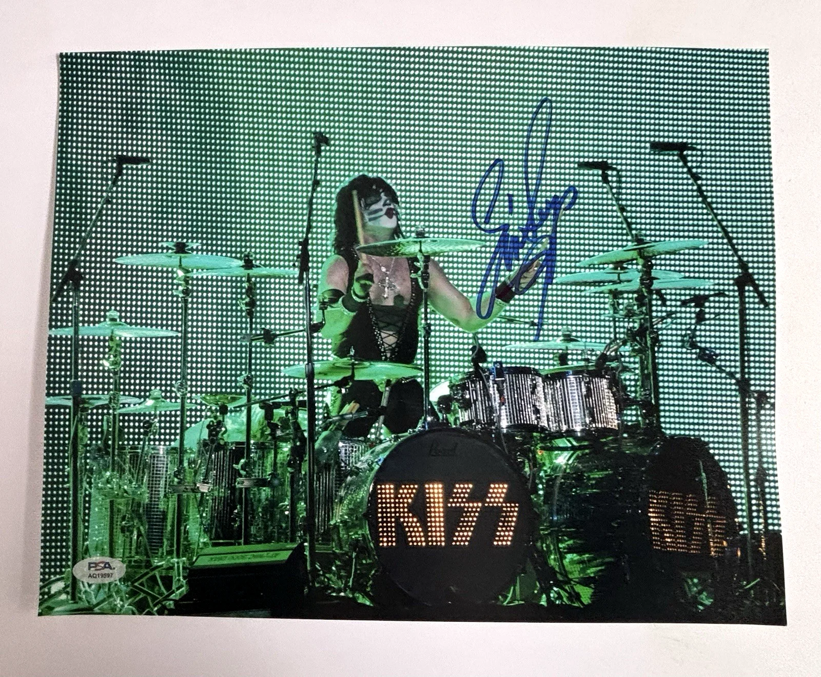 ERIC SINGER Hand Signed 11x14 Photo KISS Drummer PSA DNA COA Gene Simmons ACE, изображение 2