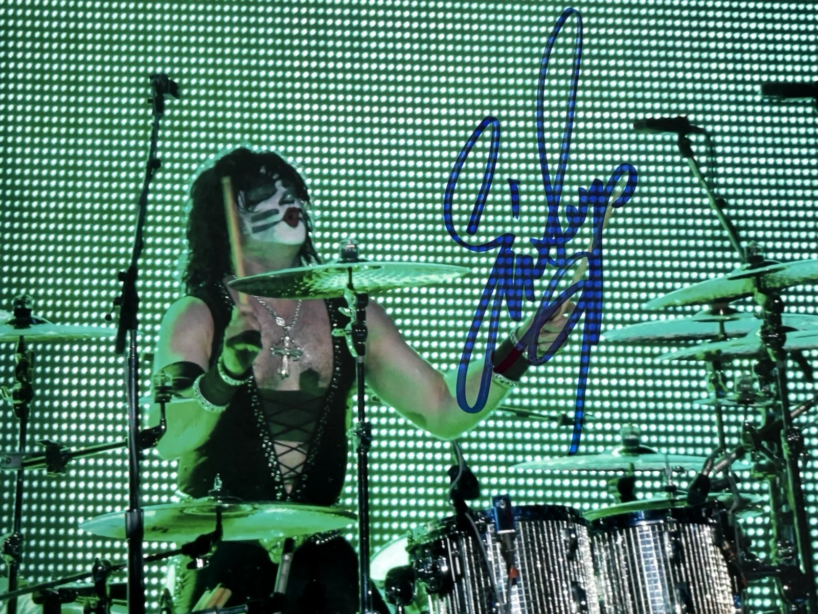 ERIC SINGER Hand Signed 11x14 Photo KISS Drummer PSA DNA COA Gene Simmons ACE, изображение 3