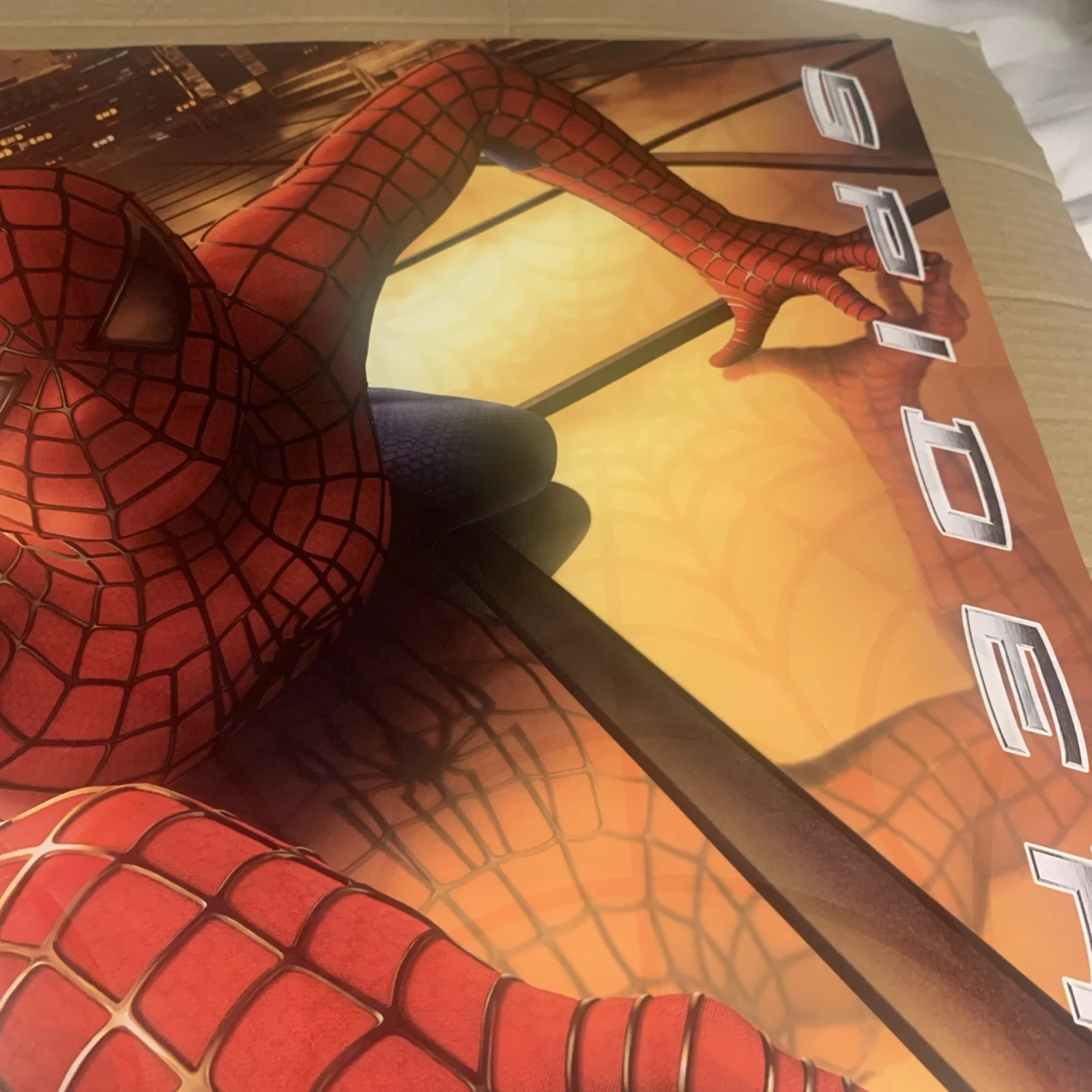 SPIDER-MAN (2002) dvd poster with shimmering Spiderweb effect, image 3