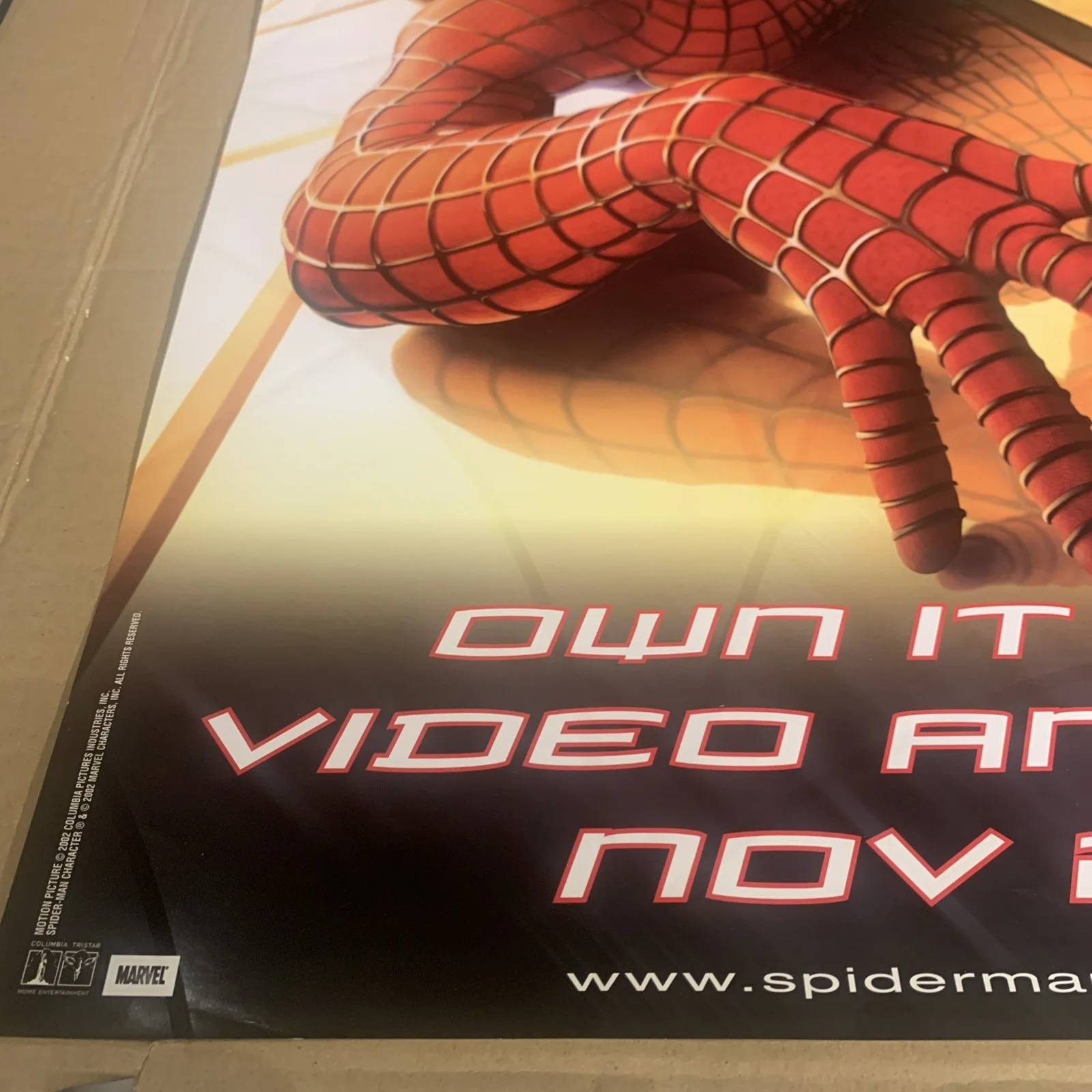 SPIDER-MAN (2002) dvd poster with shimmering Spiderweb effect, image 4