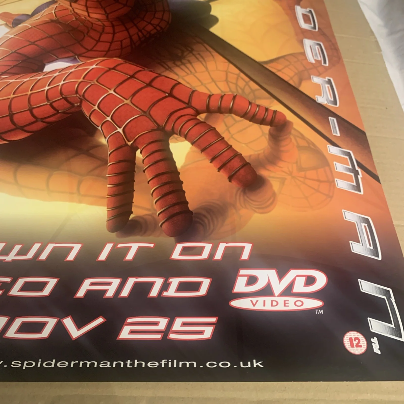 SPIDER-MAN (2002) dvd poster with shimmering Spiderweb effect, image 5