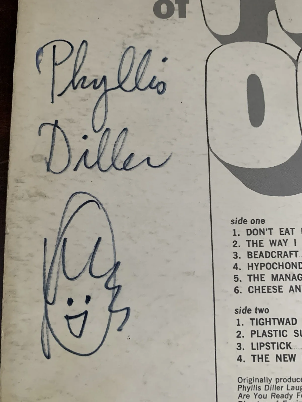 Autographed Phyllis Diller LP, изображение 3