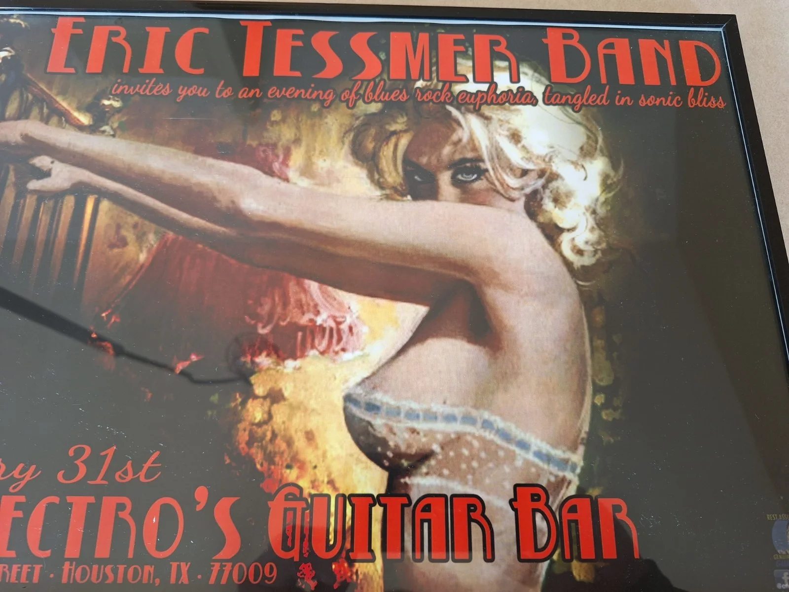 Eric Tessmer Band Framed Poster: Dan Electro's Guiter Bar: 12.5" x 18.5", изображение 3