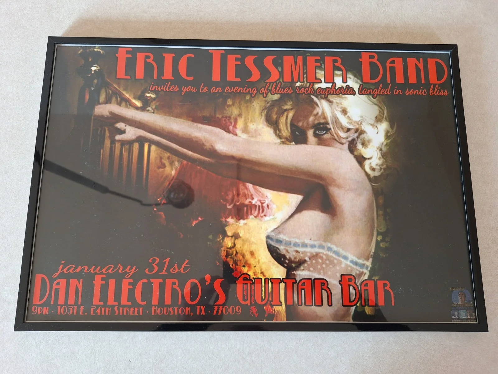 Eric Tessmer Band Framed Poster: Dan Electro's Guiter Bar: 12.5" x 18.5", изображение 5