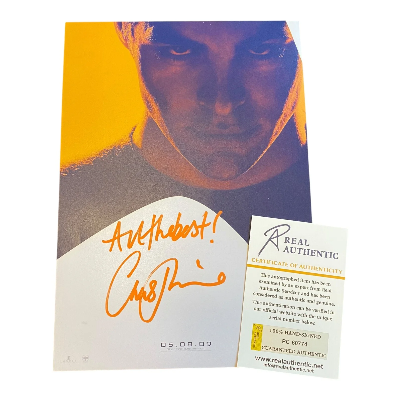 Chris Pine — Captain Kirk Star Trek Chris Pine Signed Autographed 8x12 Photo w/ COA