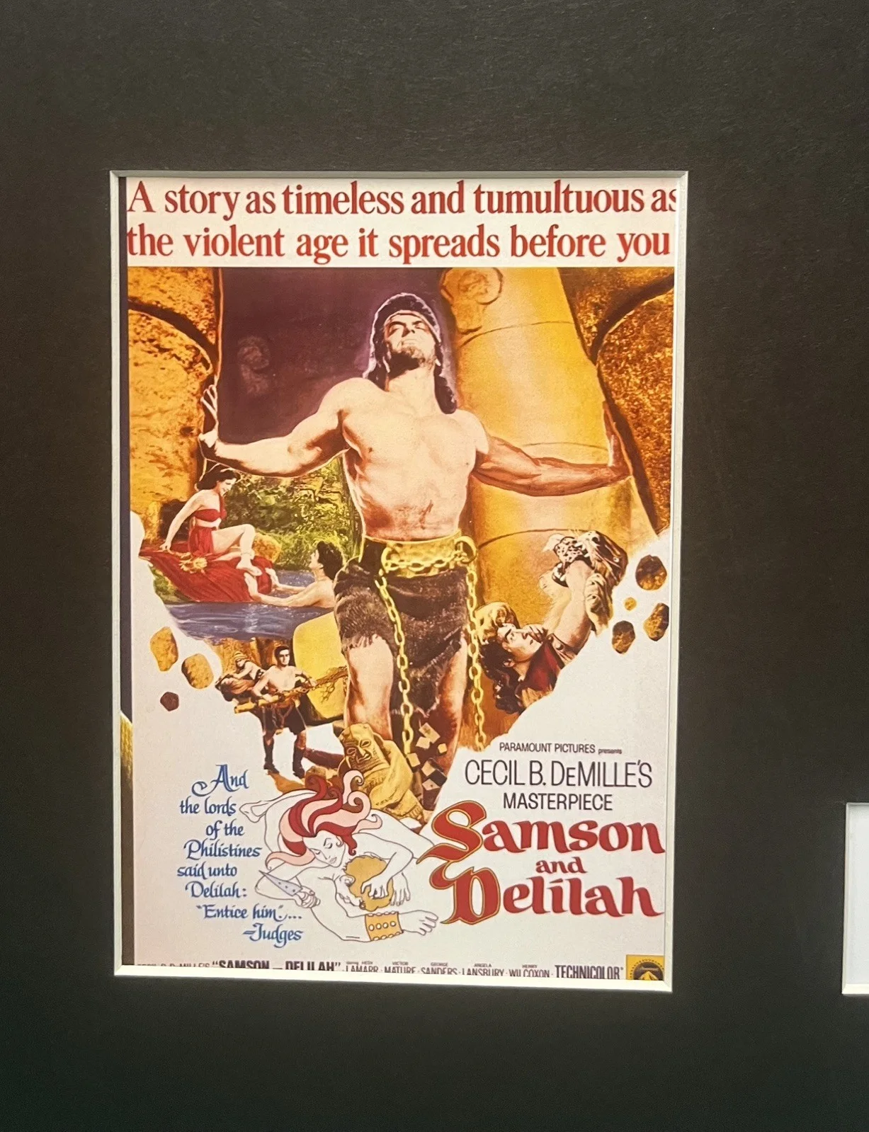 SAMSON AND DELILAH. Victor Mature Film Cell MOUNTED Display, изображение 3