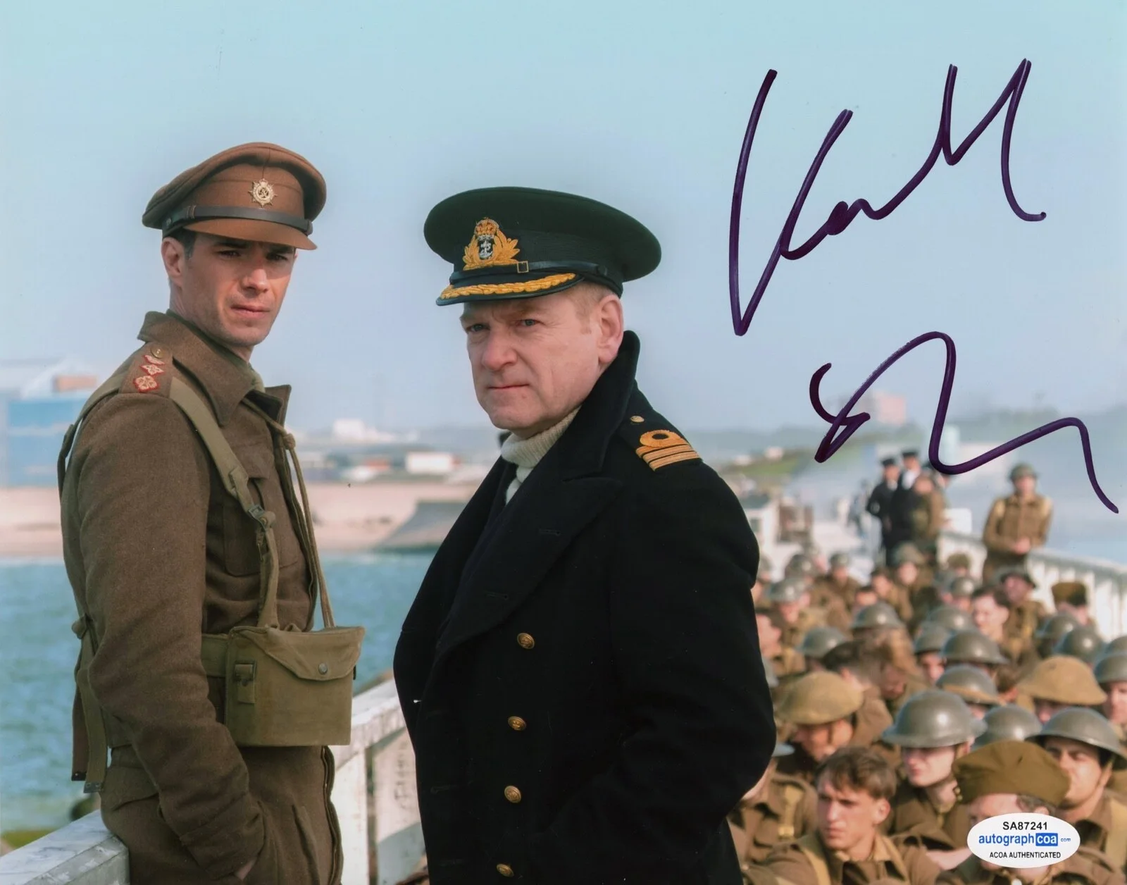 KENNETH BRANAGH — Kenneth Branagh signed "DUNKIRK" 8x10 Photo j PROOF Commander Bolton ACOA COA, изображение 3