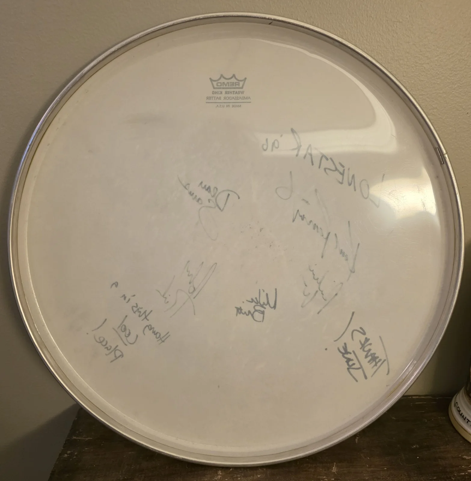 1996 Lonestar Autographed Drum Head John Rich, Richie McDonald, Mike Britt, image 5
