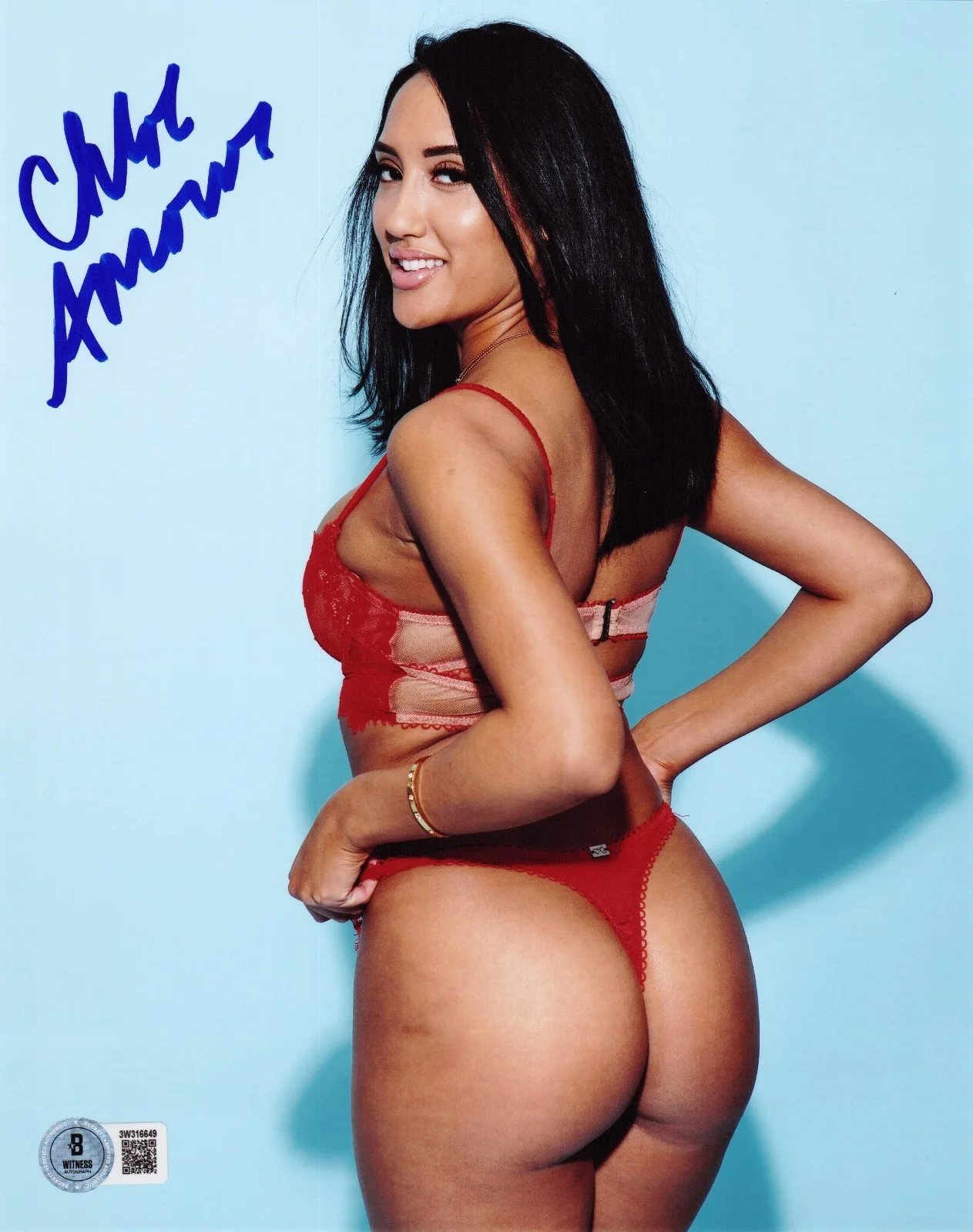 Chloe Amour — Hot Sexy Chloe Amour Signed 8x10 Photo Adult Star Authentic Autograph Beckett