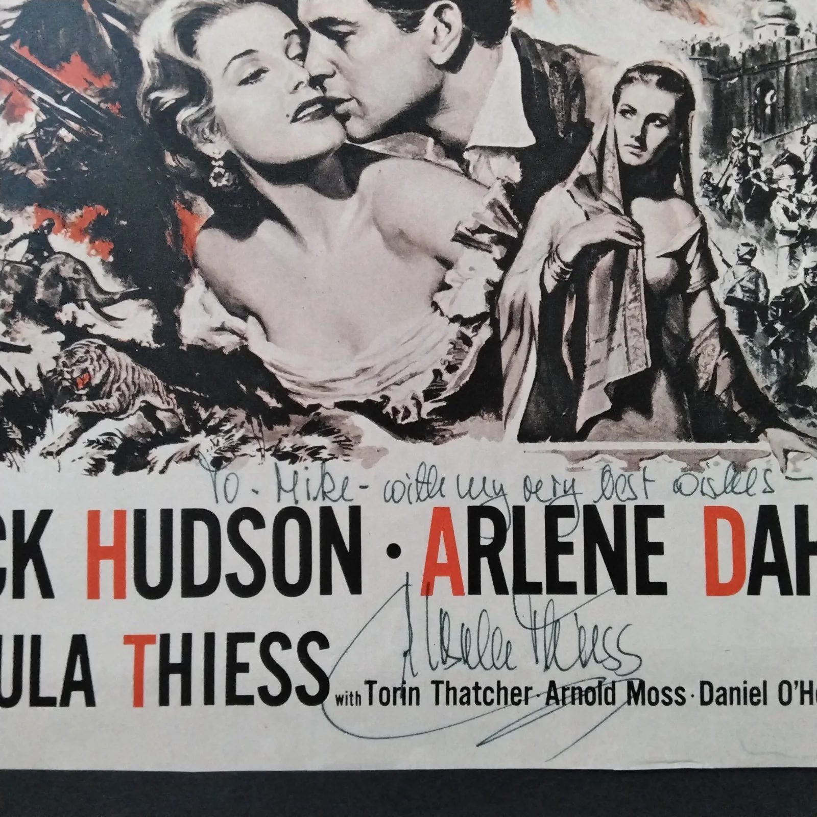 Ursula Thiess SIGNED 1954 Movie Ad Bengal Brigade Rock Hudson Arlene Dahl War, изображение 3