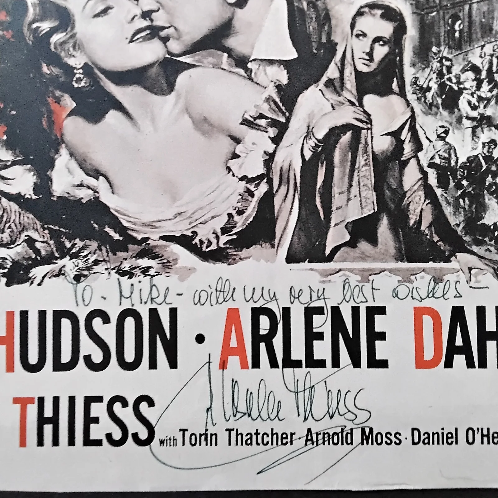 Ursula Thiess SIGNED 1954 Movie Ad Bengal Brigade Rock Hudson Arlene Dahl War, изображение 4