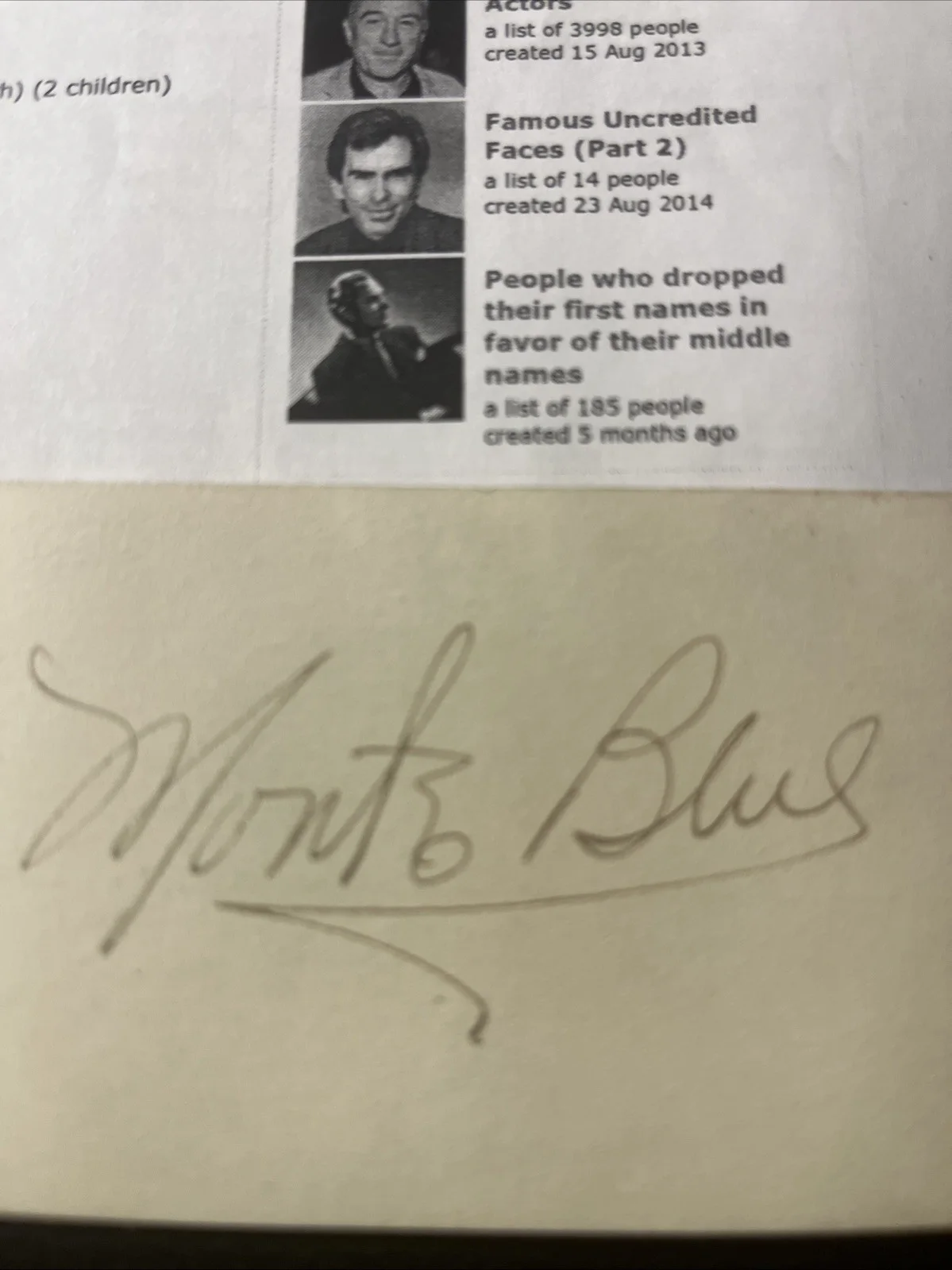 Autograph Silent Movie Film Star Monte Blue, изображение 2