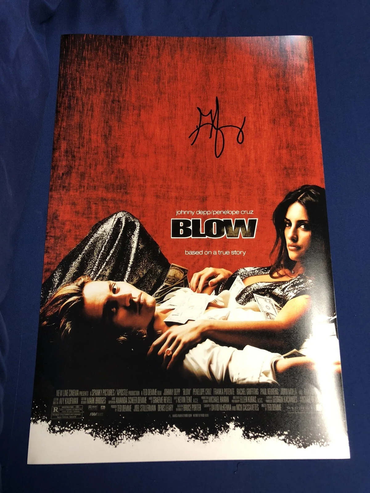 George Jung — GEORGE JUNG BLOW SIGNED AUTOGRAPHED 11X17 MOVIE POSTER JOHNNY DEPP PROOF RARE