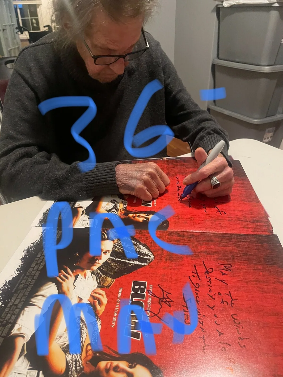 George Jung — GEORGE JUNG BLOW SIGNED AUTOGRAPHED 11X17 MOVIE POSTER JOHNNY DEPP PROOF RARE, изображение 5