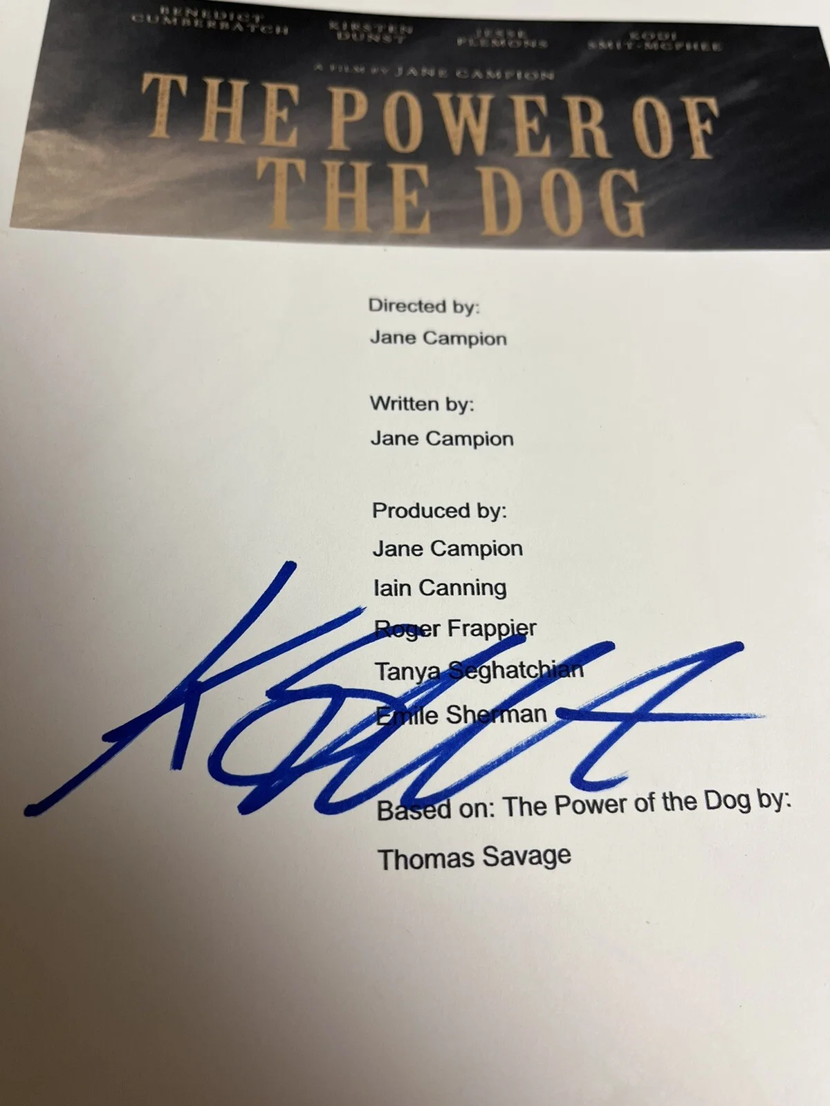 Kodi Schmidt Mcphee — KODI SCHMIDT MCPHEE SIGNED AUTOGRAPHED THE POWER OF THE DOG FULL MOVIE SCRIPT, image 3