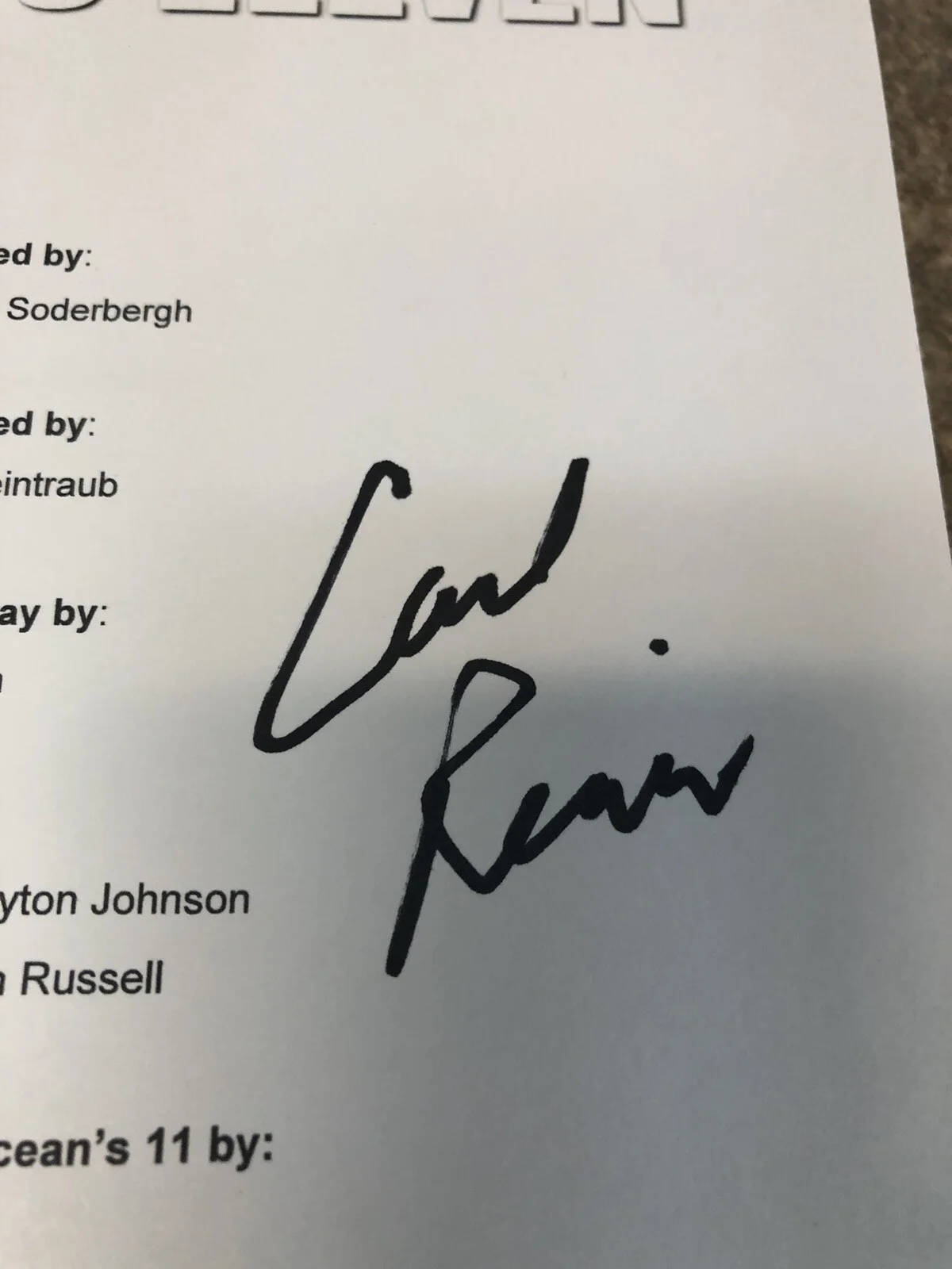 Carl Reiner — CARL REINER SIGNED AUTOGRAPHED OCEAN’S ELEVEN 11 FULL MOVIE SCRIPT SAUL BLOOM, изображение 2
