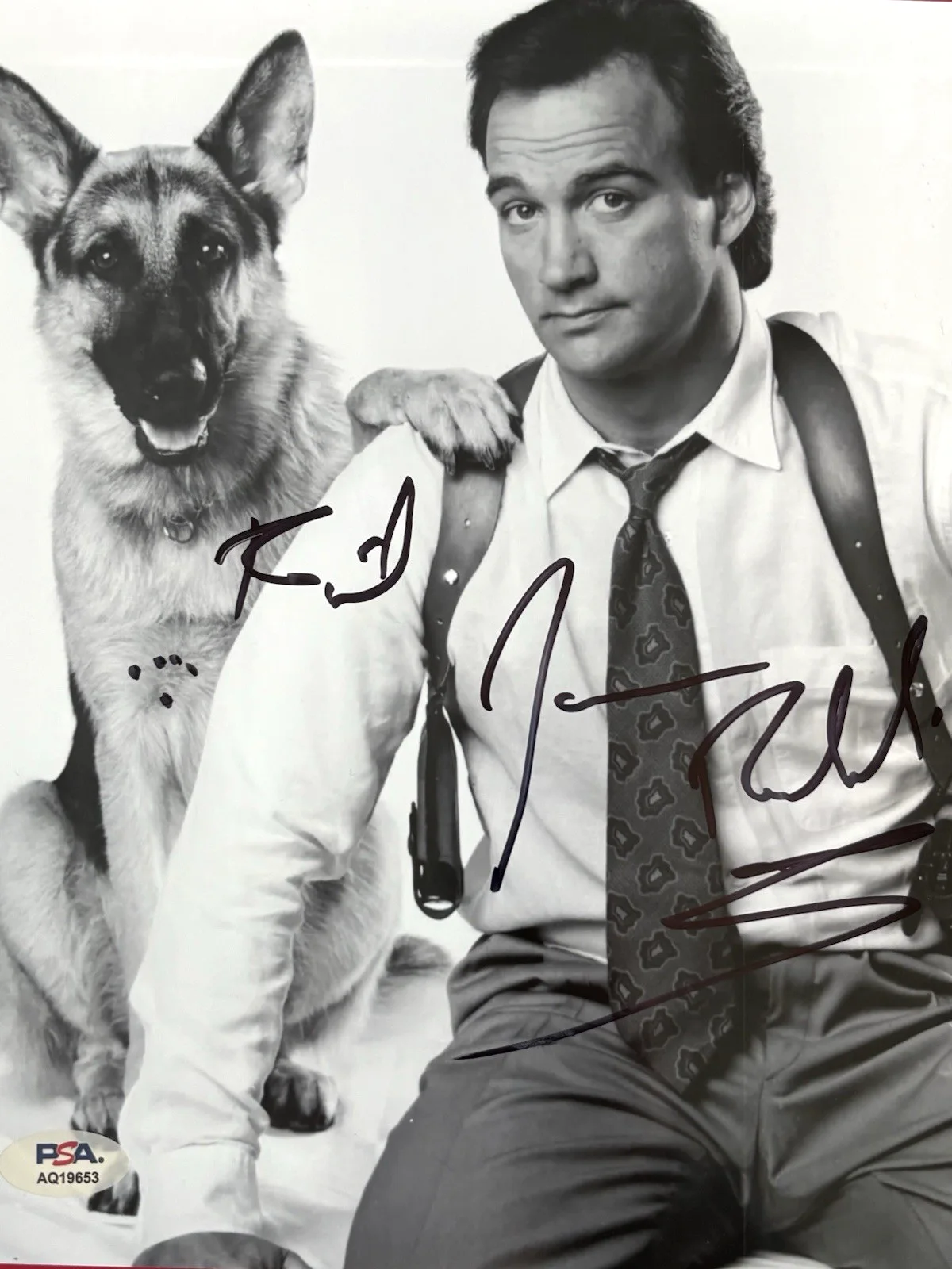 JIM BELUSHI — JIM BELUSHI Signed K-9 8x10 Photo PSA DNA COA James JOHN The Blues Brothers