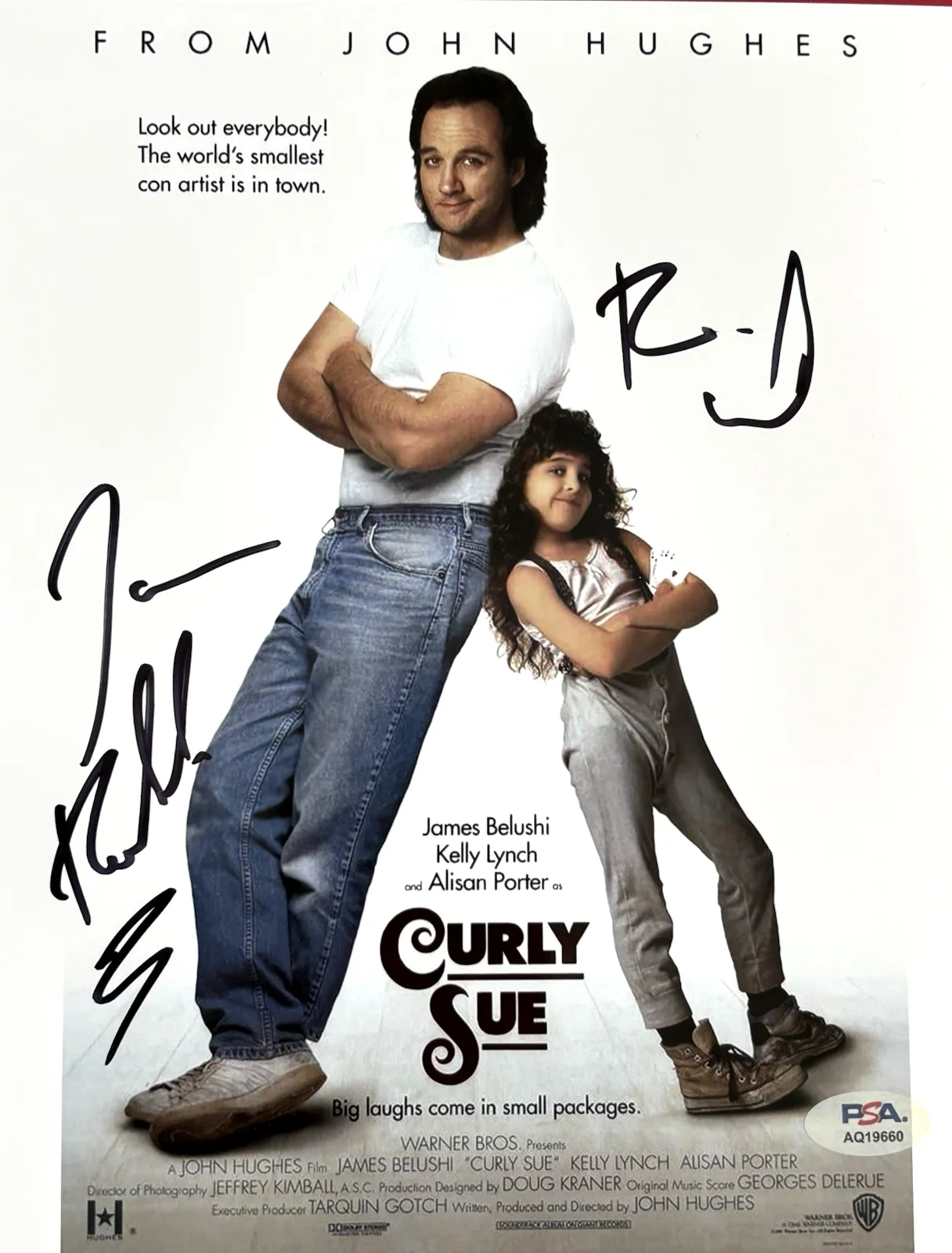 JIM BELUSHI — JIM BELUSHI Signed CURLY SUE 8x10 Photo PSA DNA COA James JOHN
