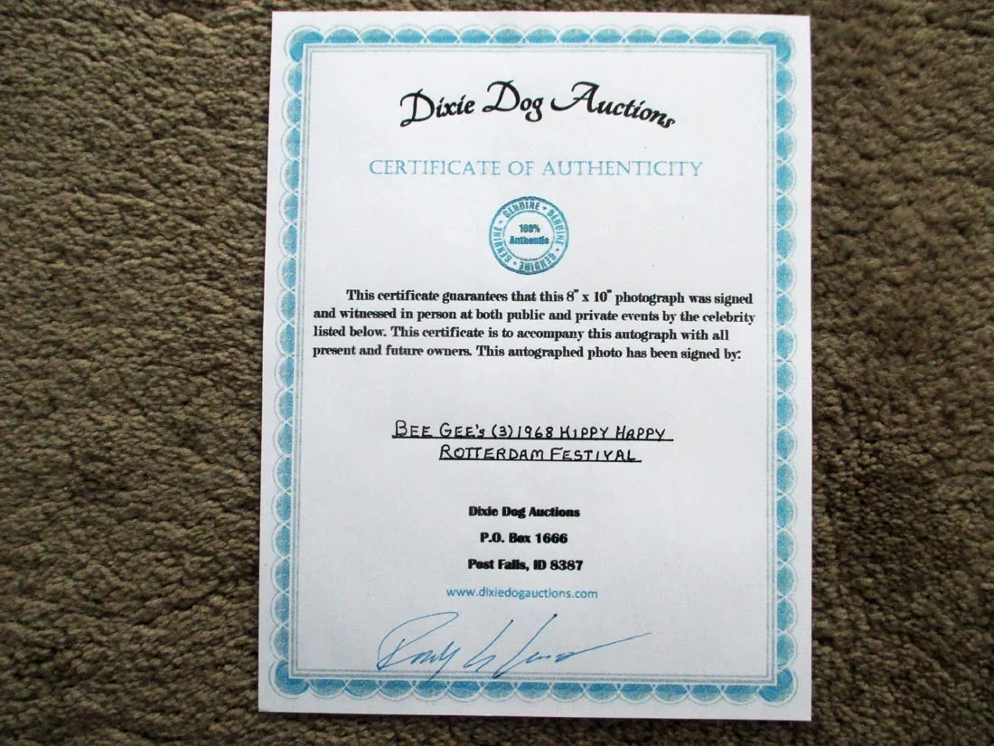 BEE GEE'S AUTOGRAPHED HAPPY HIPPY POSTER w/COA's, image 4
