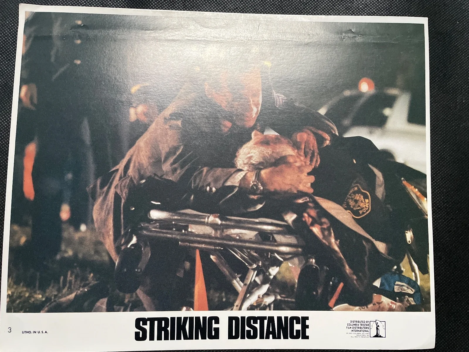 Set 8 lobby cards 8/10 in STRIKING DISTANCE 1987 print in USA, image 4