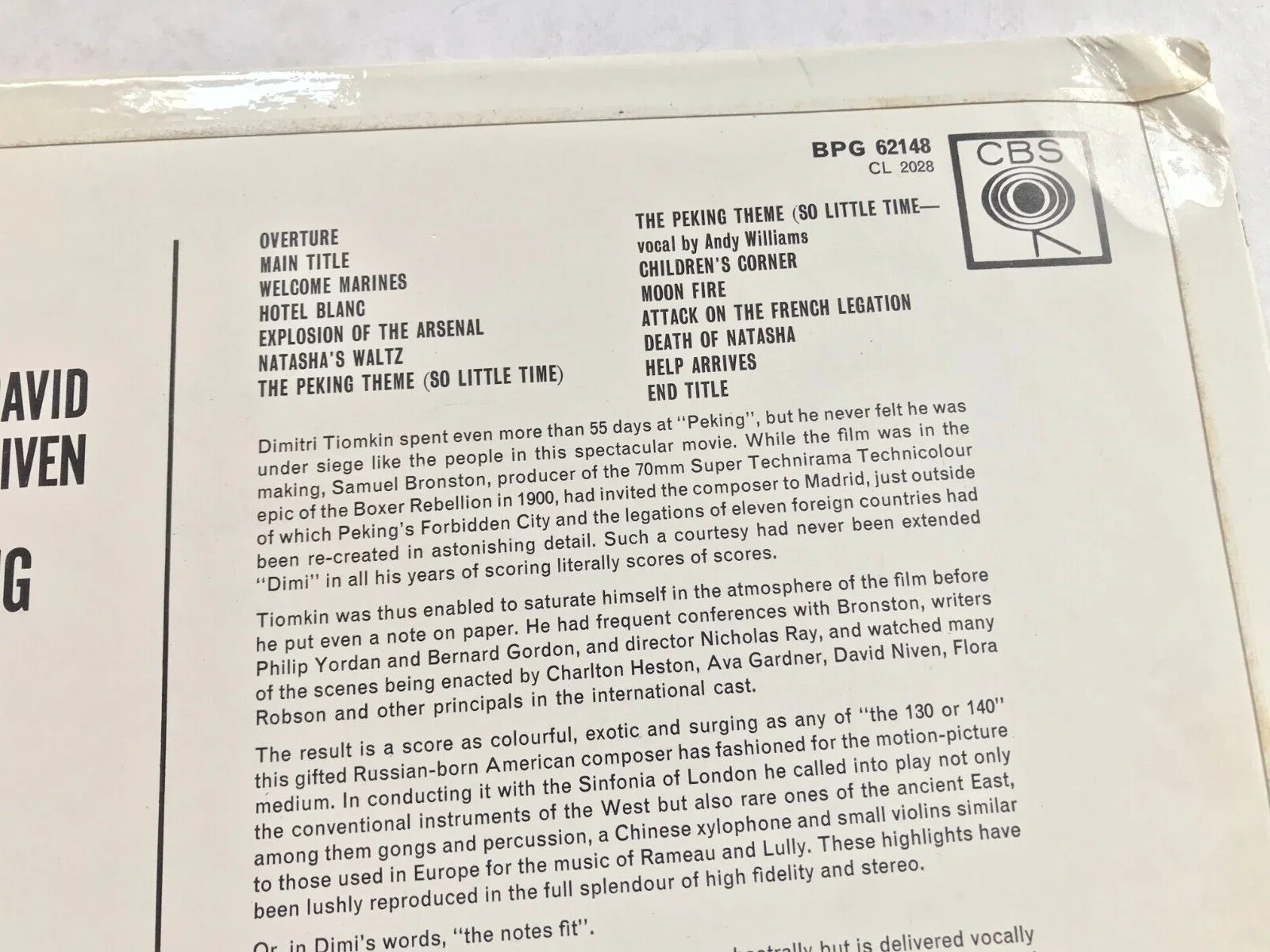 55 Days At Peking Vinyl Soundtrack + Cinema Brochure - Chartlon Heston Movie, изображение 4