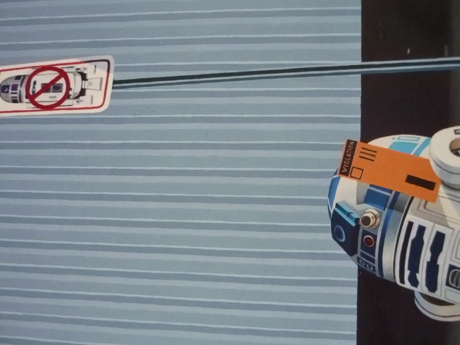Framed mounted 14x11 inchs Poster Film R2-D2 Star Wars gets a ticket space x2, image 3