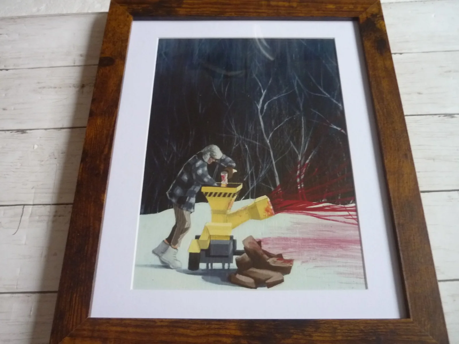 Framed mounted 14x11 inchs Poster Film fargo wood chipper double set blood snow, изображение 2