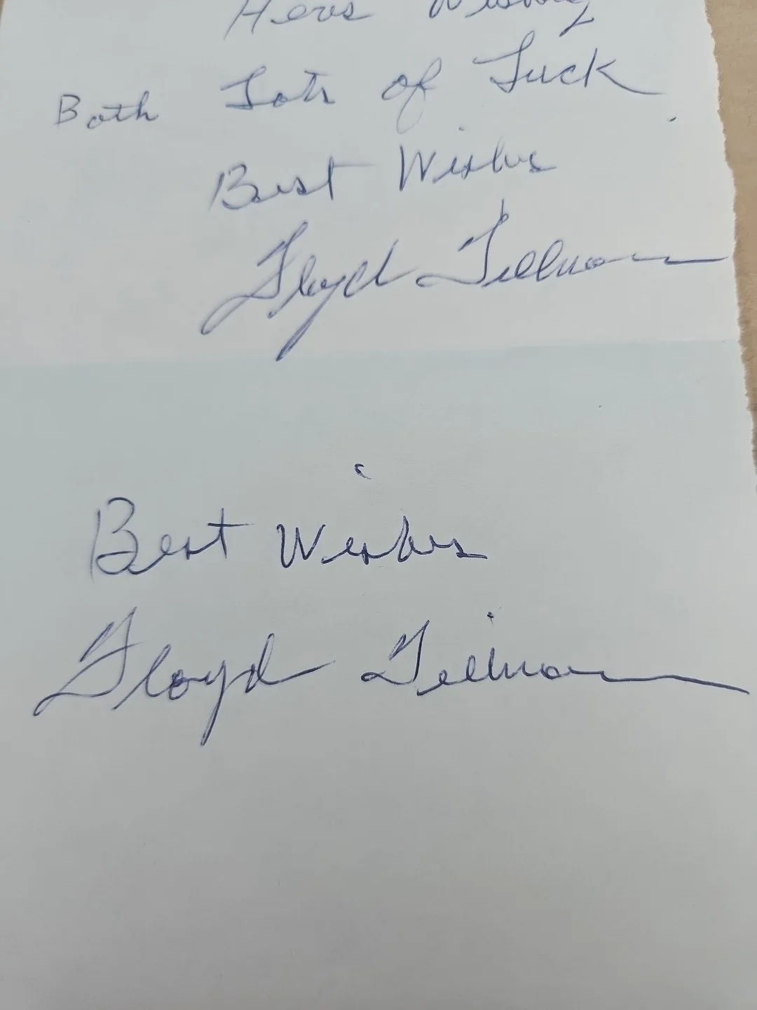 Floyd Tillman signed 5 x 8 1/2 twice Signed country singer, изображение 3
