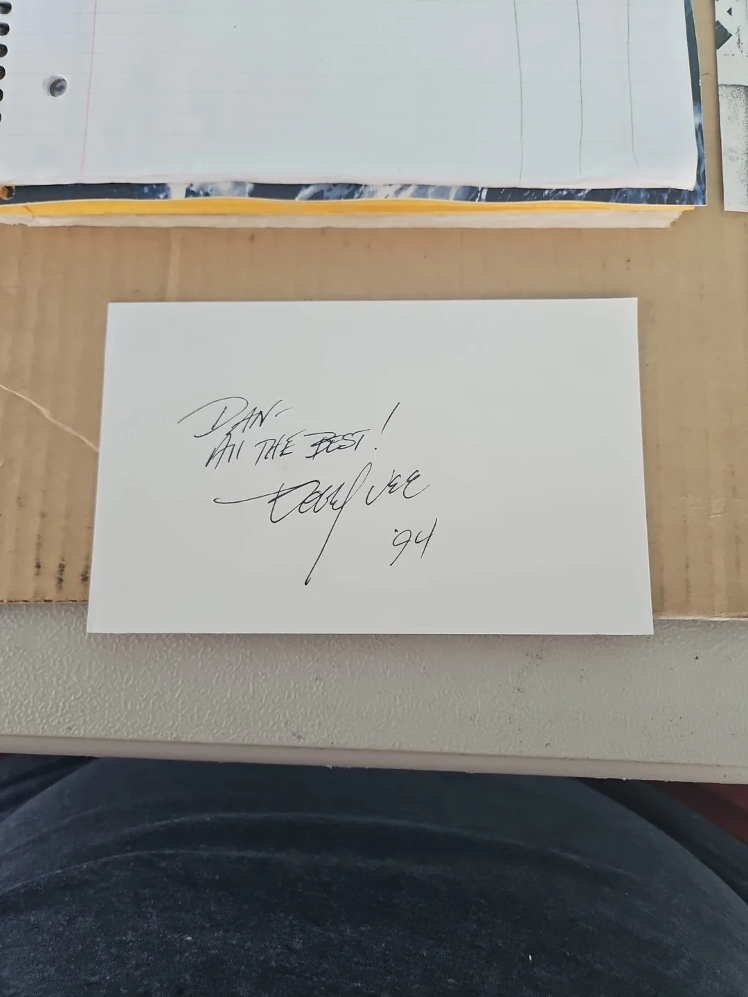 Bobby Vee Signed 4 1/4 X 7 Card. Singer, image 2