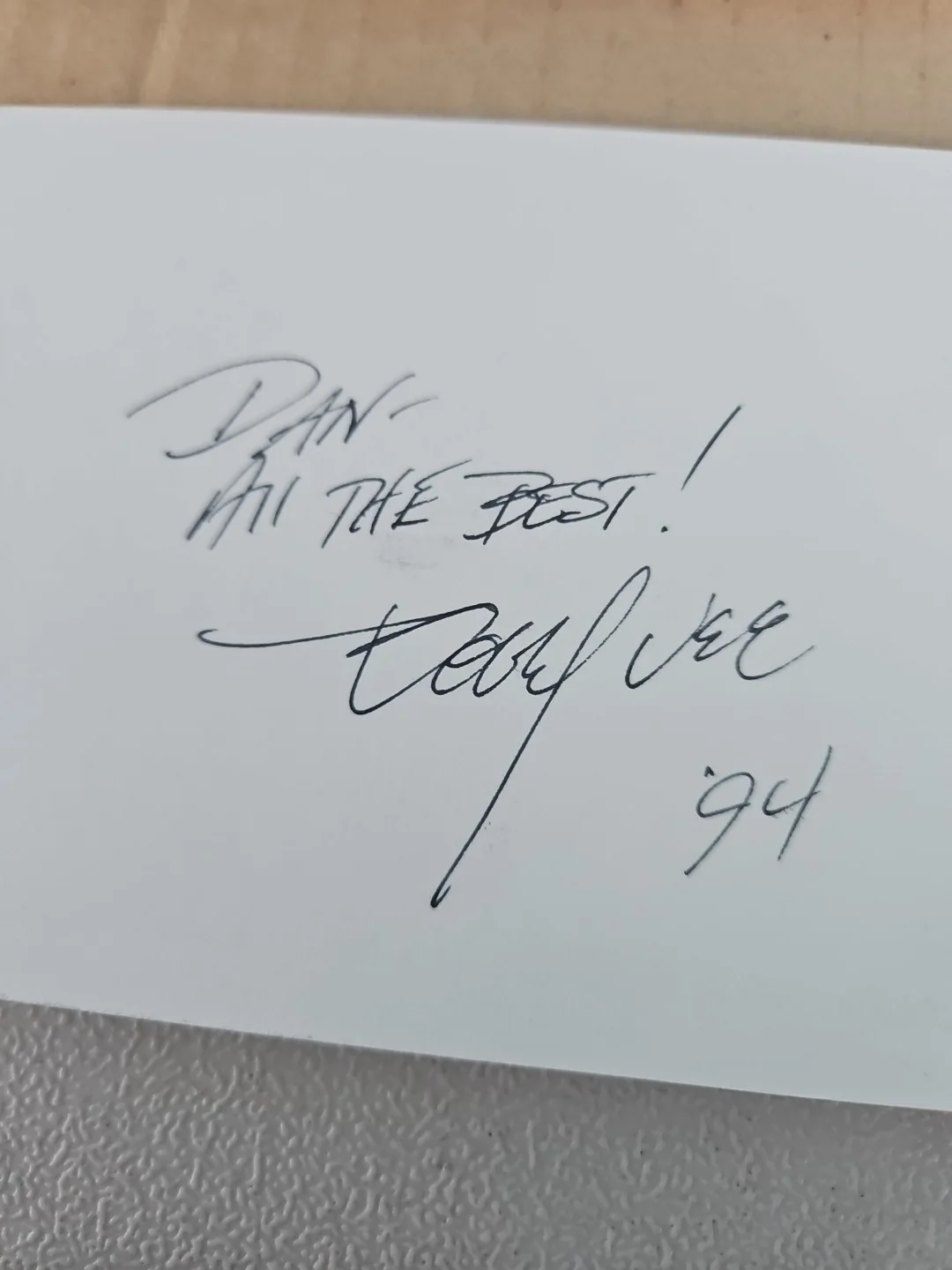 Bobby Vee Signed 4 1/4 X 7 Card. Singer, image 3