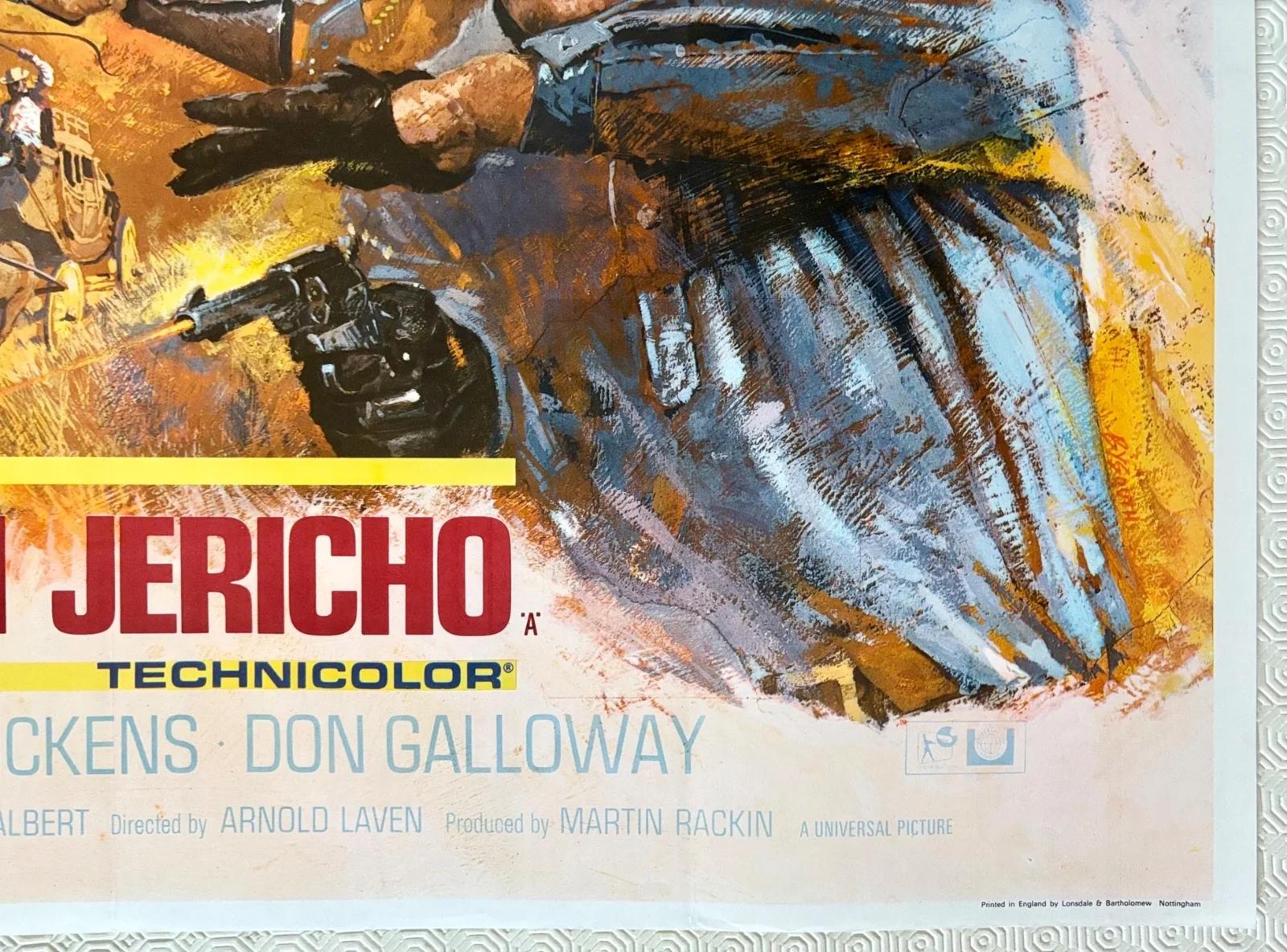 Rough Night In Jericho Original 1967 Quad Poster Dean Martin George Peppard, изображение 3