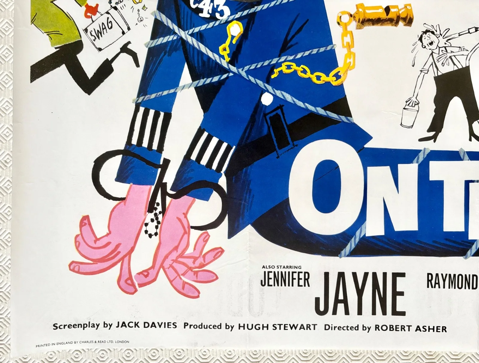 On The Beat Original 1962 Movie Quad Poster Norman Wisdom Jennifer Jayne, изображение 2