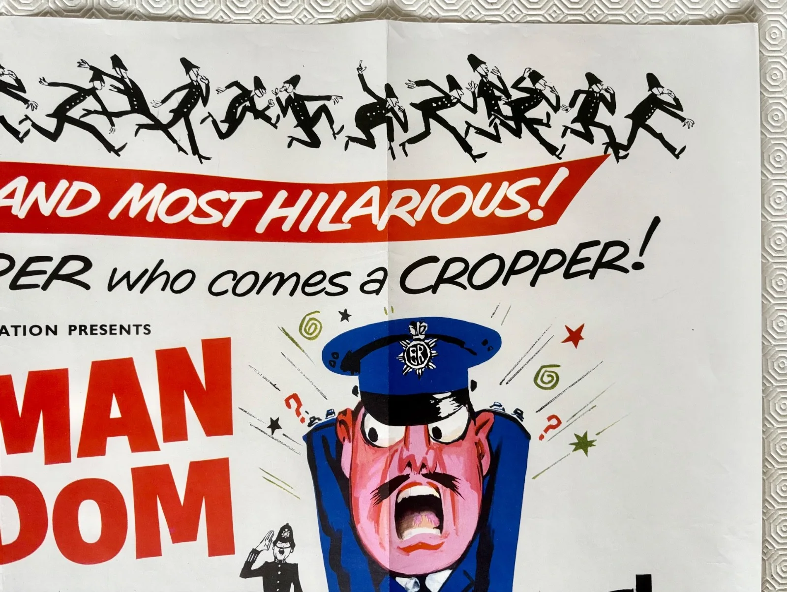 On The Beat Original 1962 Movie Quad Poster Norman Wisdom Jennifer Jayne, изображение 4