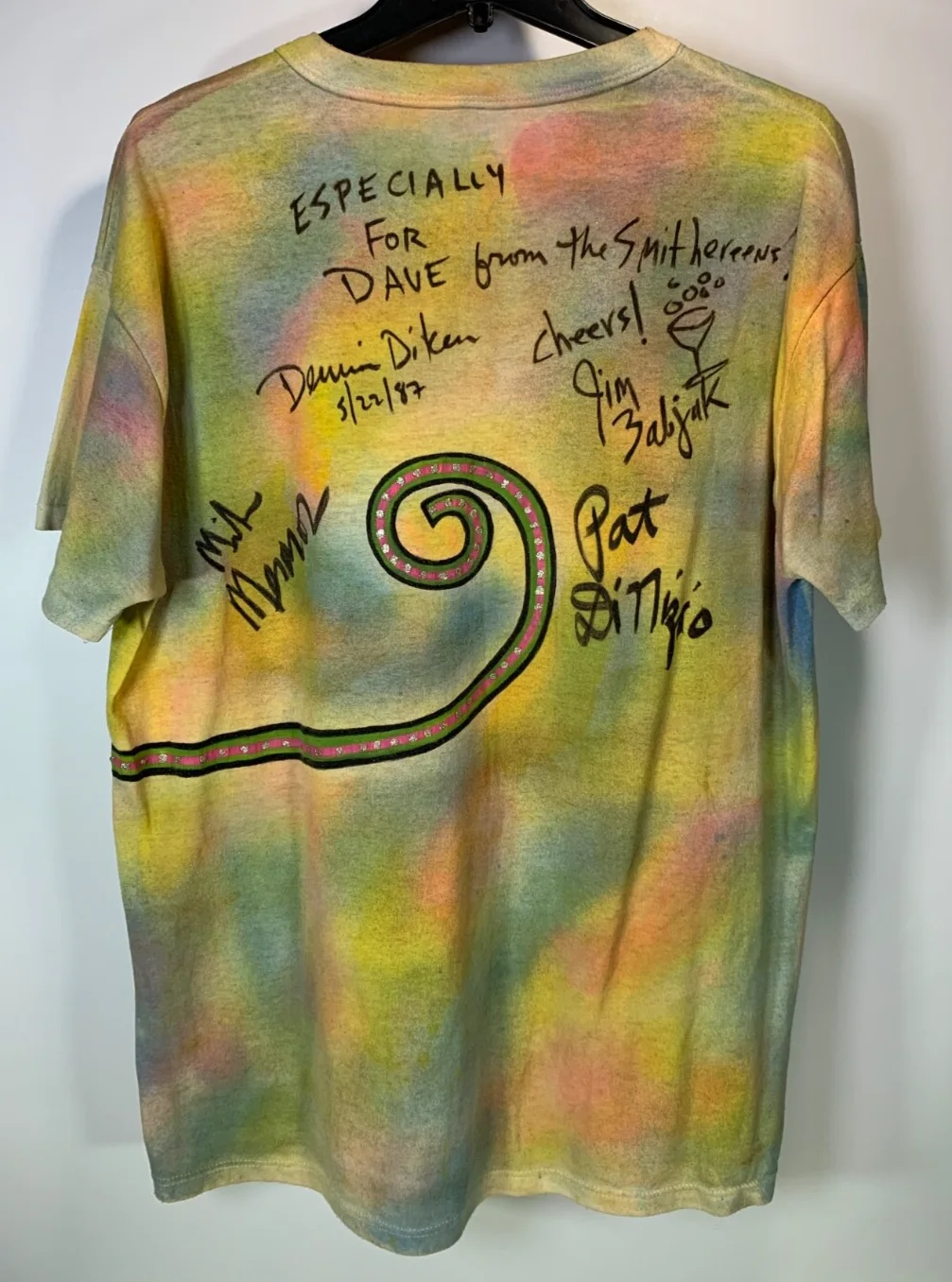 THE SMITHEREENS T SHIRT AUTOGRAPHED BY THE BAND 1987, изображение 2
