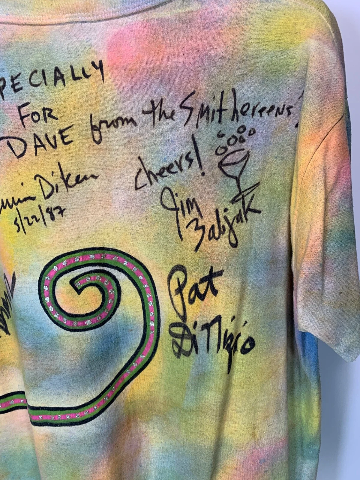 THE SMITHEREENS T SHIRT AUTOGRAPHED BY THE BAND 1987, изображение 5