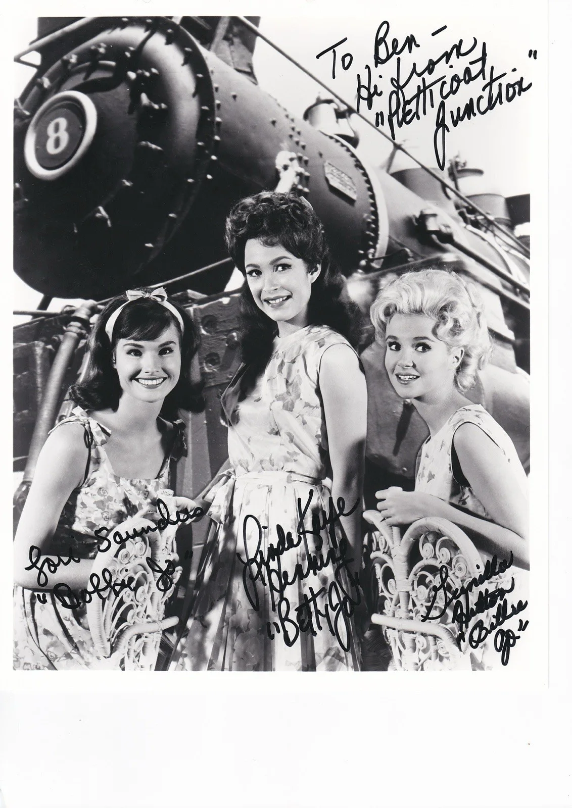 Linda Kaye Henning, Lori Saunders, Gunilla Hutton — Petticoat Junction Cast Signed Autographed Photo All 3 Linda Lori Gunilla