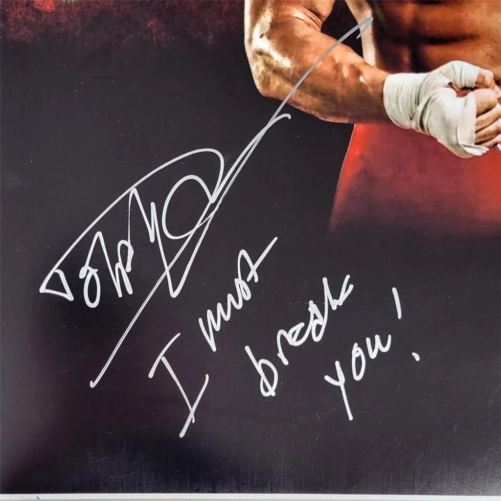 Dolph Lundgren — Dolph Lundgren signed Drago Quote Inscription 16x20 photo Rocky auto (B) ~ JSA, image 2
