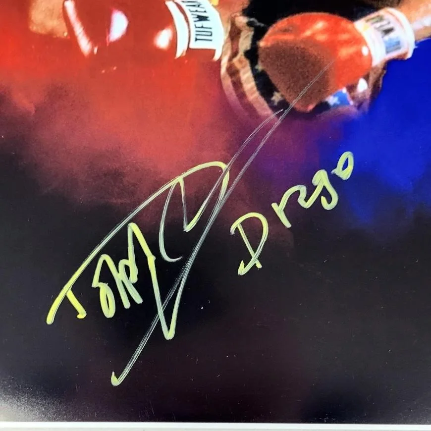 Dolph Lundgren — Dolph Lundgren signed "Drago" 6x20 photo Rocky autograph ~ JSA, изображение 2