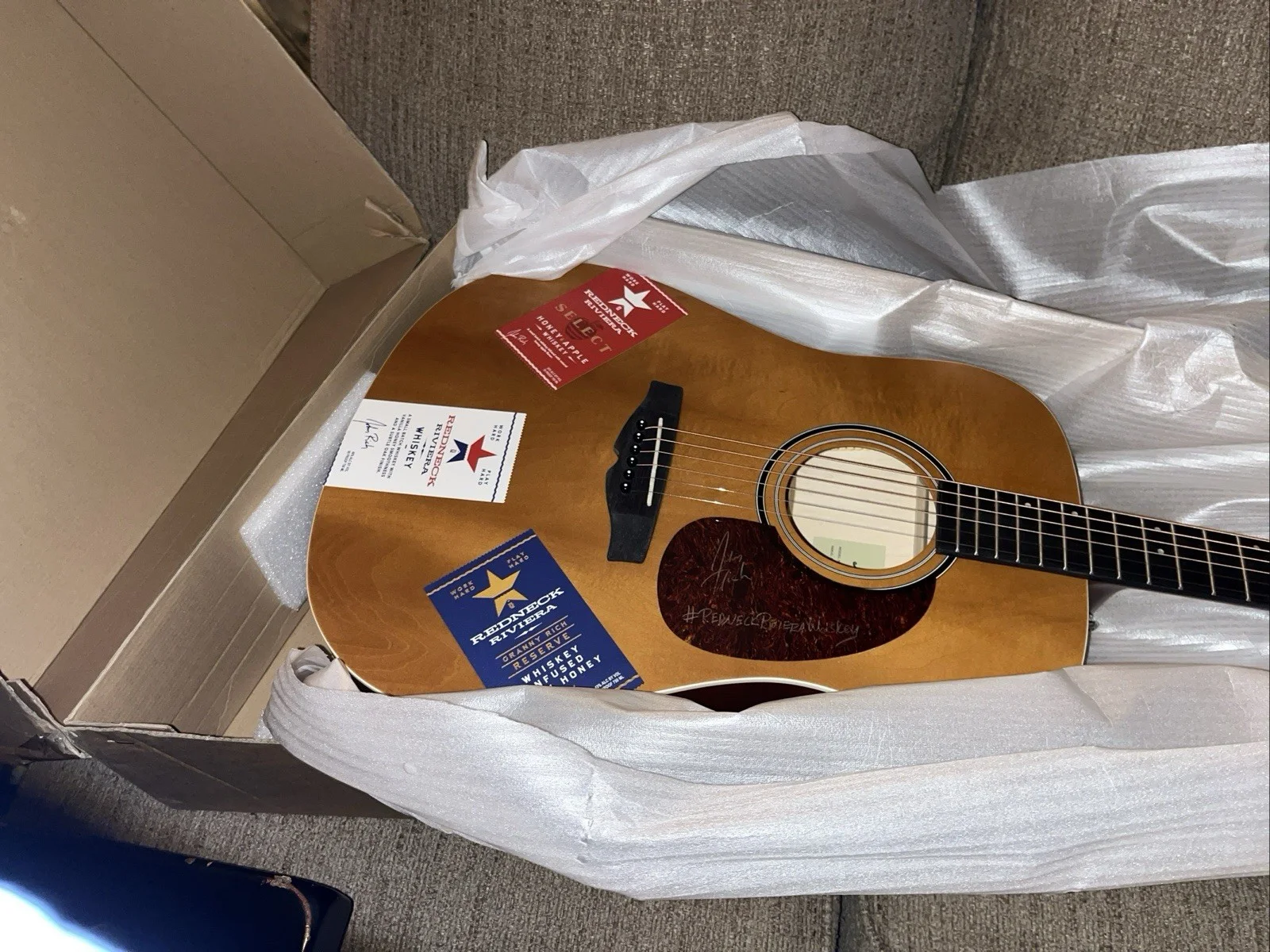 Mitchell Acoustic Guitar Signed Authenticated by Redneck Riviera Whiskey, image 3