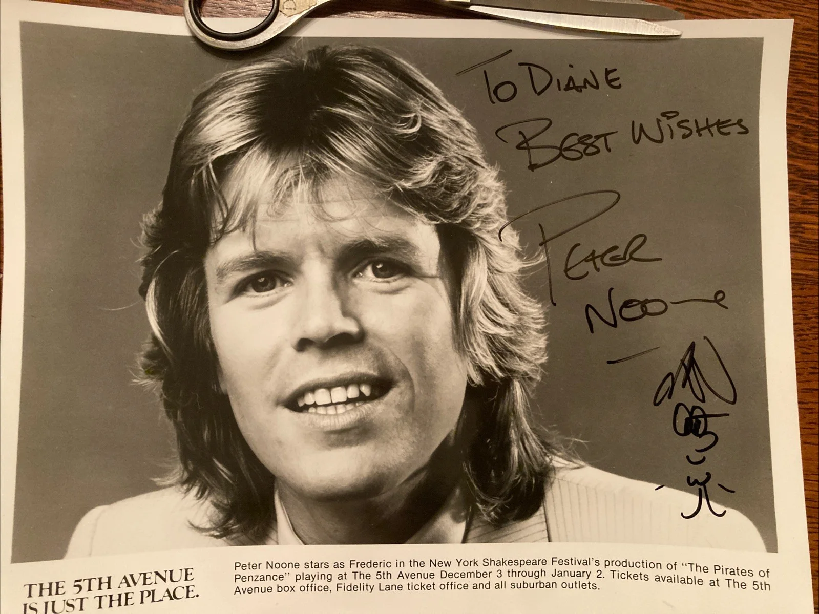 Peter Noone — Noone, Peter. (b. 1947): "The Pirates of Penzance" - Signed Photograph Seattle