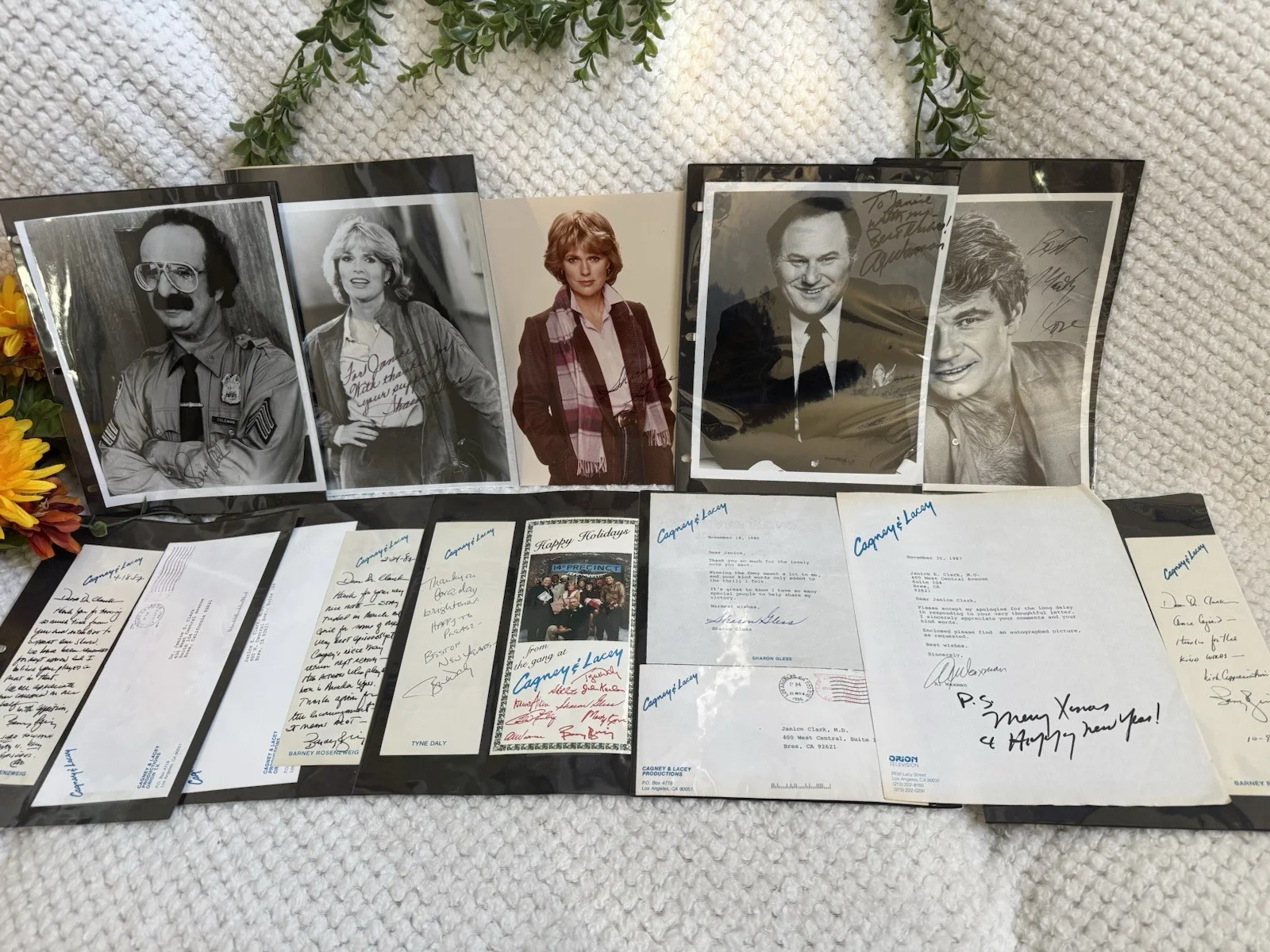 Barney Rosenzweig Sharon Gless, Al Waxman — Cagney & Lacey Original 1980s Production Archive Signed Photos Letters CBS TV, изображение 2
