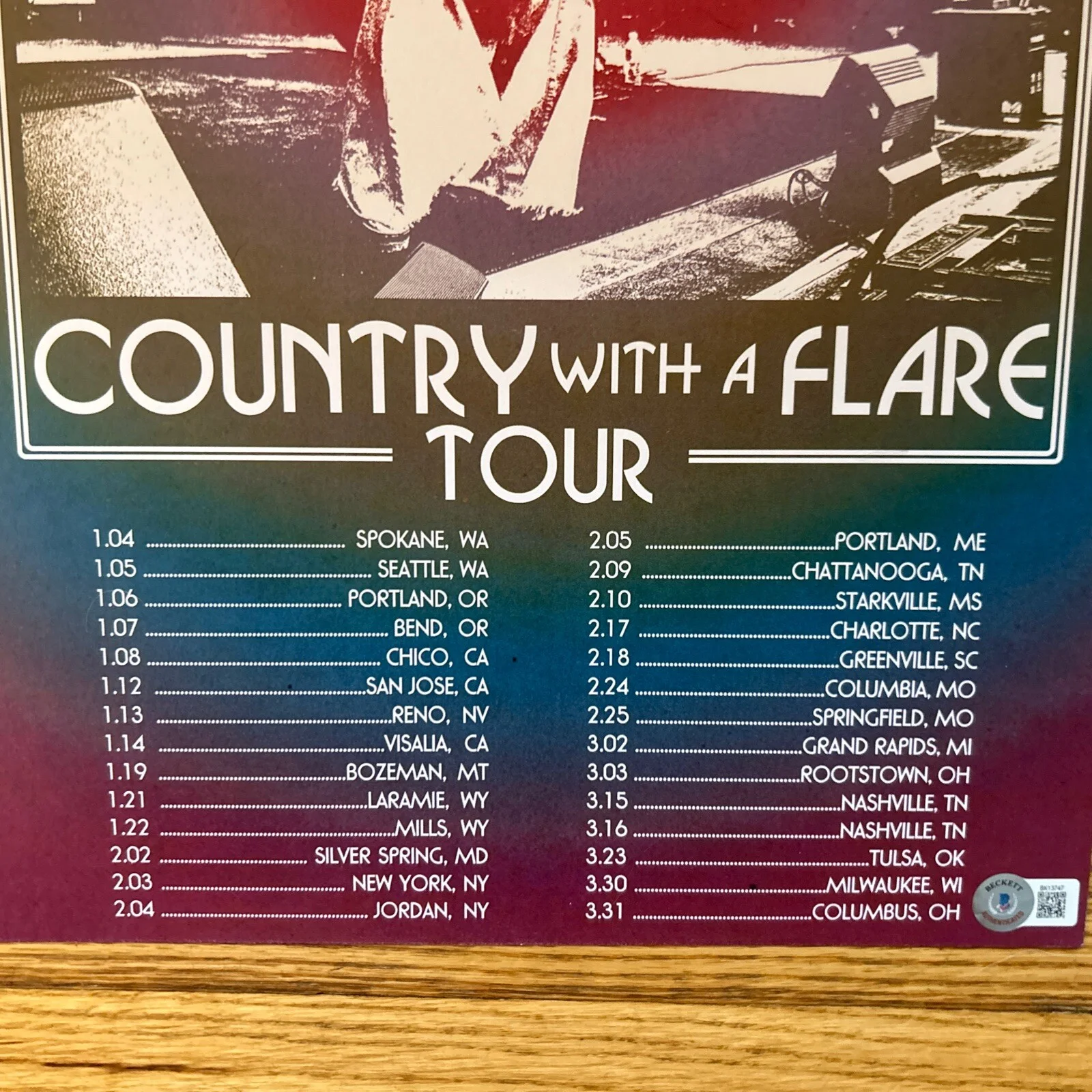 Lainey Wilson — LAINEY WILSON SIGNED AUTOGRAPH 2023 COUNTRY WITH A FLARE CONCERT TOUR POSTER BAS, image 5