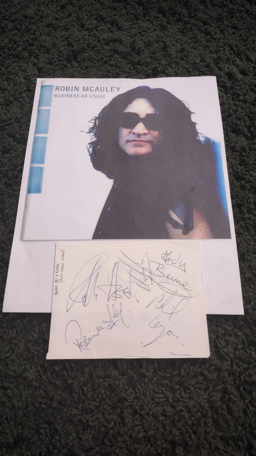 Michael Schenker & Survivor Related - Robin Mcauley + 4 Signed Paper Cut, image 2