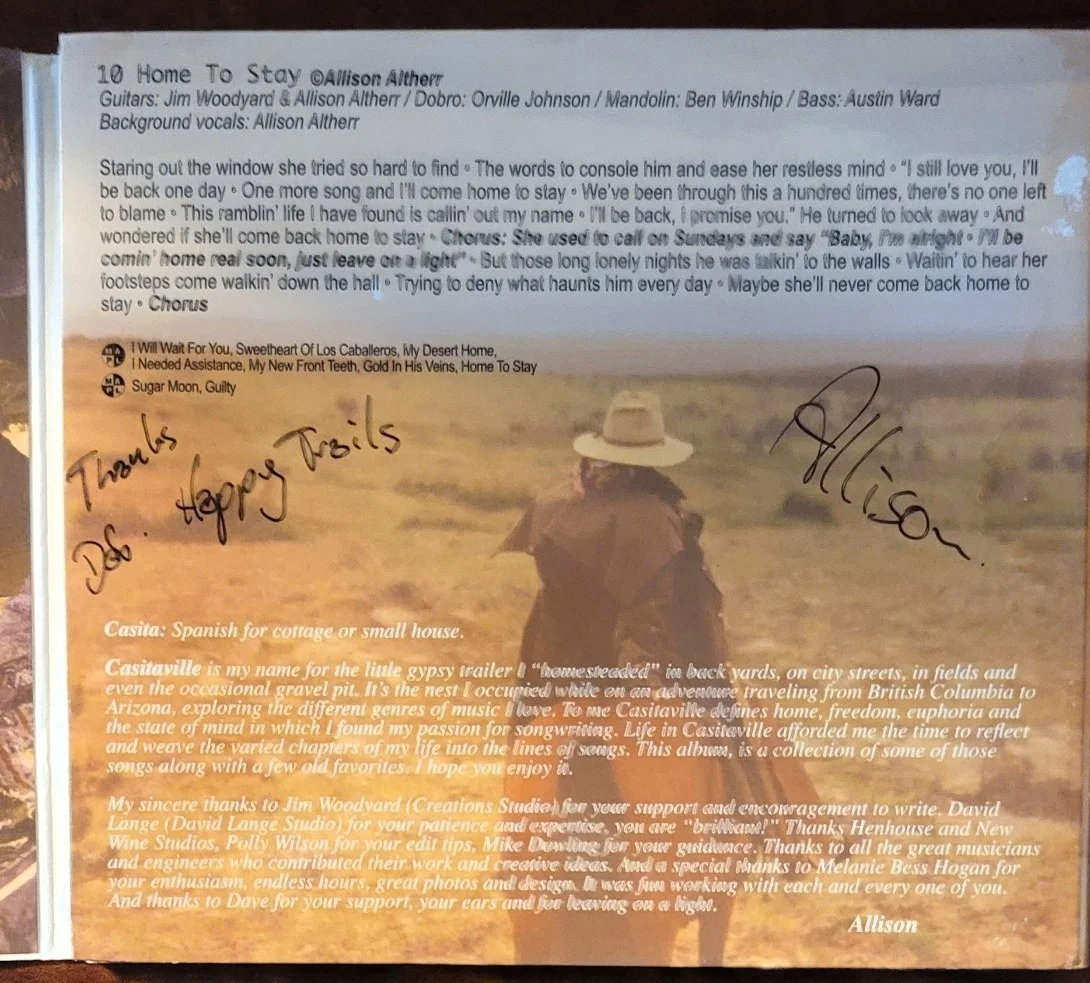 Allison Altherr Casitaville Country Music CD - SIGNED, image 2