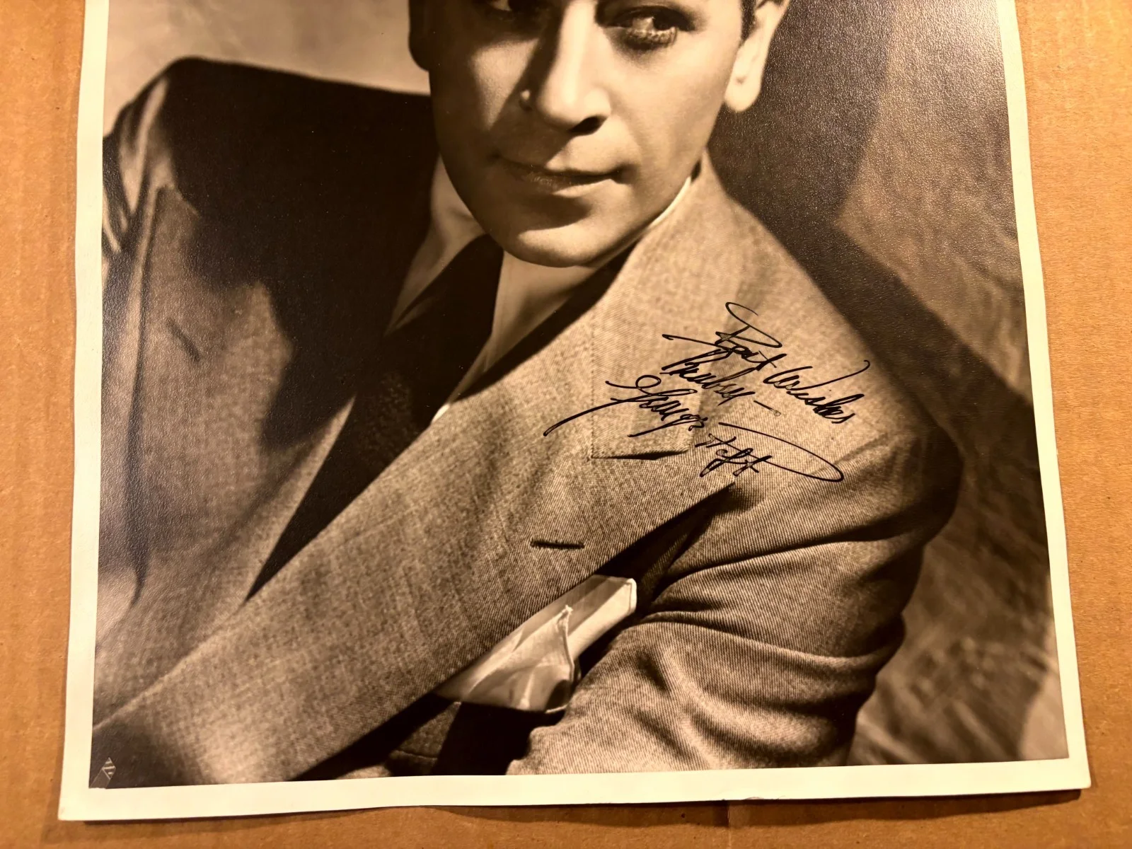 George Raft Terrific Very Rare Early Autographed Oversize 11/14 Photo 40sHurrell, изображение 3