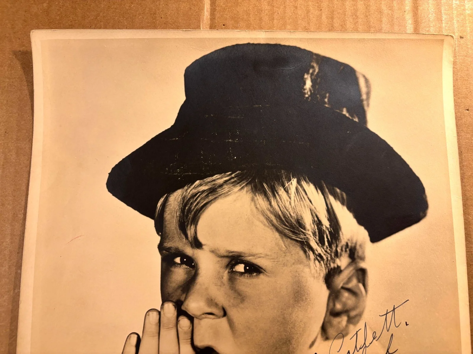 Jackie Cooper Very Rare Very Early Autographed Oversize 11/14 Photo 30s Skippy, изображение 2
