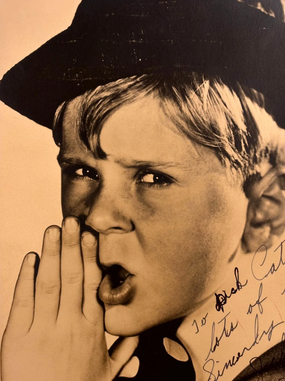 Jackie Cooper Very Rare Very Early Autographed Oversize 11/14 Photo 30s Skippy, изображение 4