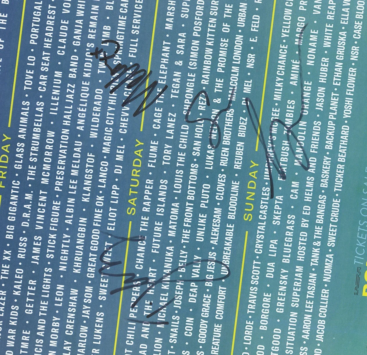 Marshmello autographed gig poster Torey Lanez, Tegan & Sara, image 3