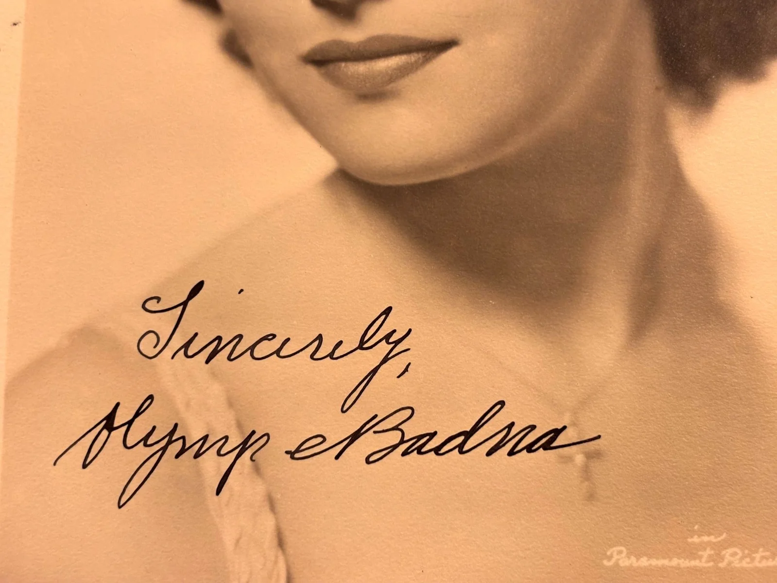Olympe Bradna Rare Very Early Autographed Photo 30s Say It In French, изображение 5